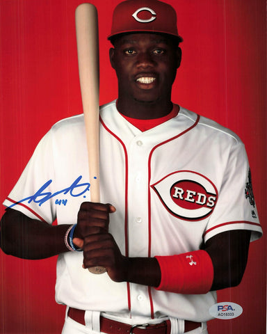 ARISTIDES AQUINO signed 8x10 photo PSA/DNA Cincinnati Reds Autographed