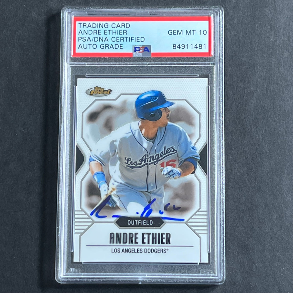 2007 Topps Finest #9 Andre Ethier Signed Card AUTO 10 PSA Slabbed