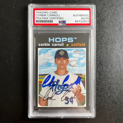 2020 Topps Heritage #54 signed by Corbin Carroll PSA/DNA Arizona Diamondbacks Autographed