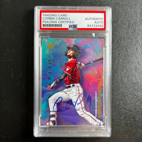 2021 Topps Bowman #73 card signed by Corbin Carroll PSA/DNA Arizona Diamondbacks Autographed