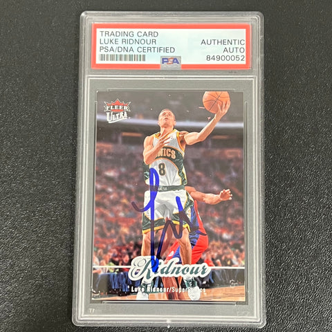 2007-08 Fleer Ultra #178 Luke Ridnour Signed Card AUTO PSA Slabbed
