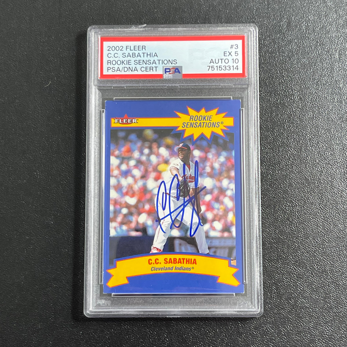 2002 Fleer Rookie Sensations #3 CC Sabathia Signed Card PSA Slabbed Au –  Golden State Memorabilia