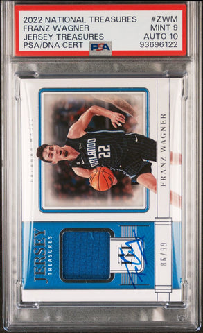 2022 National Treasures #ZWM Franz Wagner Signed Card Mint 9 AUTO 10 PSA/DNA Slabbed Magic