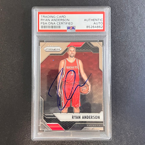2016-17 Panini Prizm #226 Ryan Anderson Signed Card AUTO PSA/DNA Slabbed Rockets