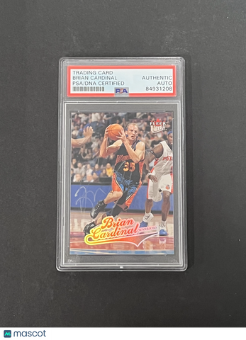 2004 Fleer #115 Brian Cardinal signed card PSA Warriors