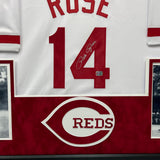 Pete Rose Signed Custom Framed Jersey Rose Auth Cincinnati Reds