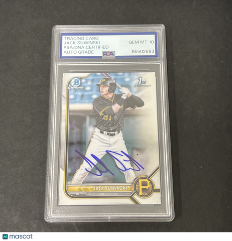 2022 1st Bowman Chrome #BCP-84 Jack Suwinski signed card PSA Auto 10