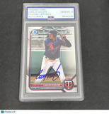 2022 Bowman Chrome Prospects #BCP-1 Carlos Aguiar signed card PSA Auto 10