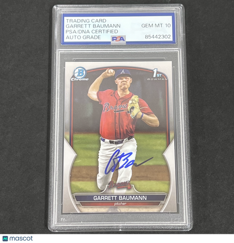 2023 Topps Bowman First #BDC-112 Garrett Baumann signed card PSA Auto 10