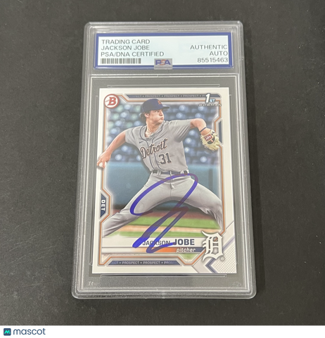 2022 Bowman 1st Edition #BD-69 Jackson Jobe signed card PSA