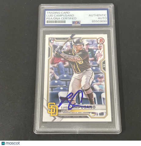 2021 Bowman Baseball #68 Luis Campusano Rookie signed card PSA
