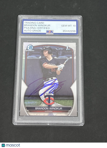 2023 Topps Chrome First Bowman #BDC-69 Brandon Winokur signed Card PSA Auto 10