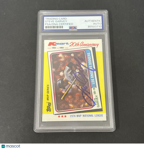 1982 Topps #26 Steve Garvey Kmart 20th Anniversary signed card PSA
