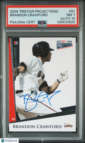2009 Tristar Projections #81 Brandon Crawford signed card PSA 7 Auto 10