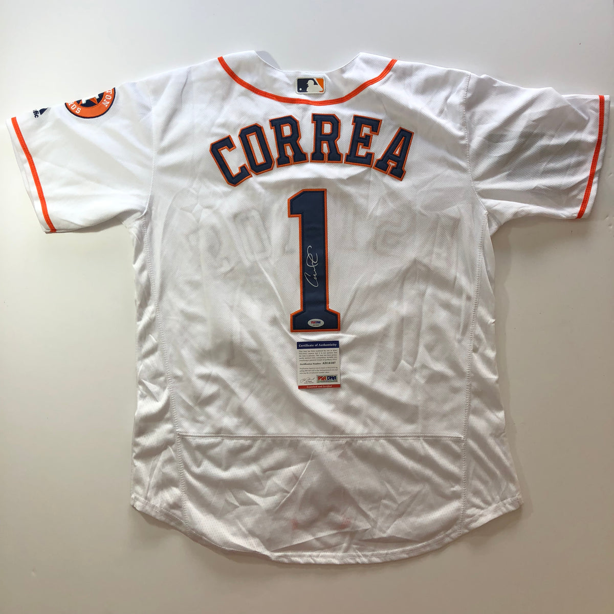 Carlos Correa Autographed Authentic Astros Jersey