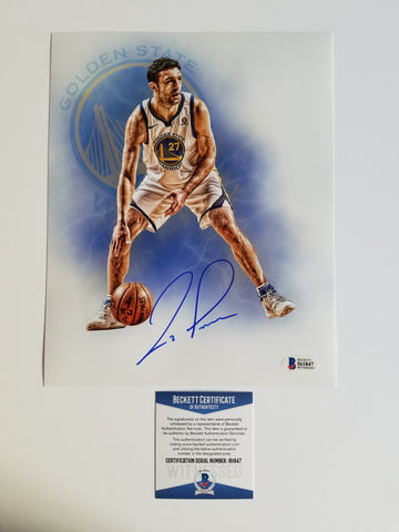 Zaza Pachulia signed 8x10 photo BAS Beckett Golden State Warriors Autographed