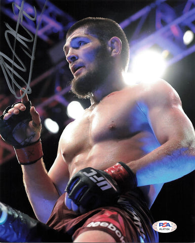 Khabib Nurmagomedov signed 8x10 photo PSA/DNA UFC Fighting Autographed