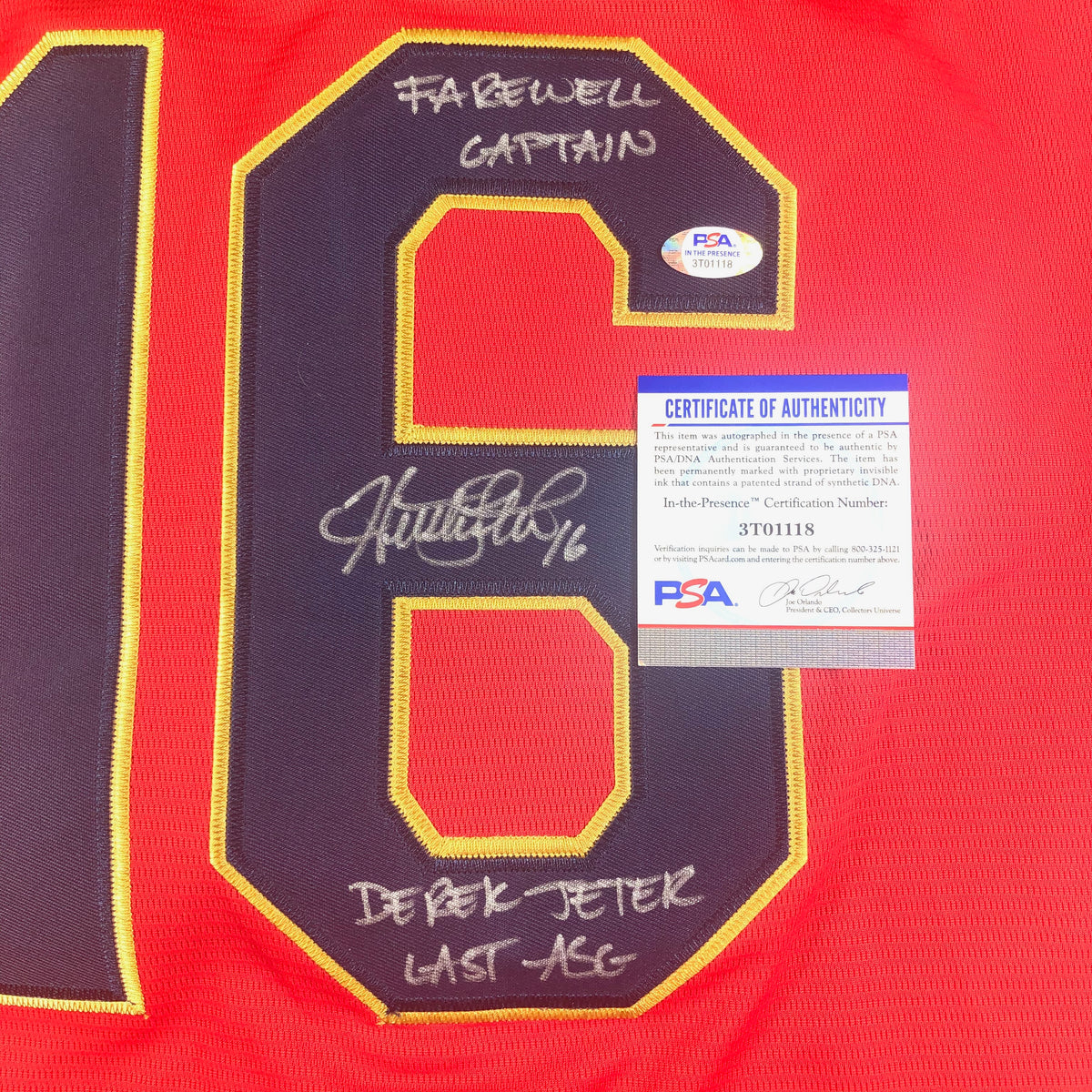 Huston Street signed jersey PSA/DNA Derek Jeter Last ASG Padres – Golden  State Memorabilia