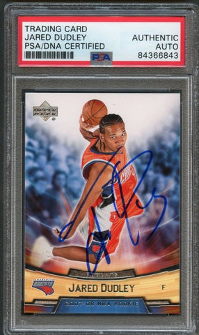 2007-08 Upper Deck #10 Jared Dudley Signed Card AUTO PSA Slabbed Bobcats