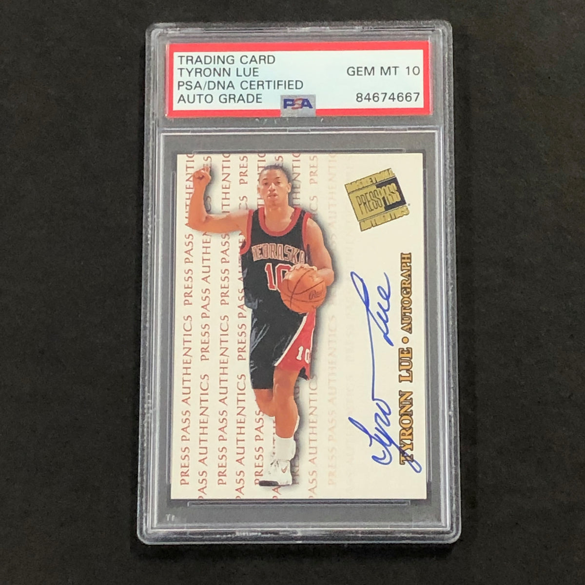 1998 Press Pass Authentics Tyronn Lue Signed Card AUTO 10 PSA