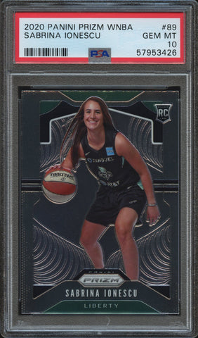 2020 Panini Prizm WNBA #89 Sabrina Ionescu Prizm PSA 10 Gem Mint RC