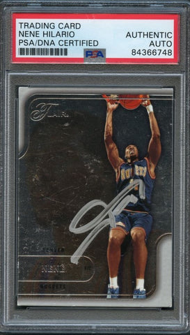 2003-04 Flair Basketball #79 Nene Signed AUTO PSA Slabbed Nuggets