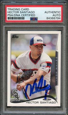 2014 Topps #320 Hector Santiago Signed Card PSA Slabbed Auto White Sox