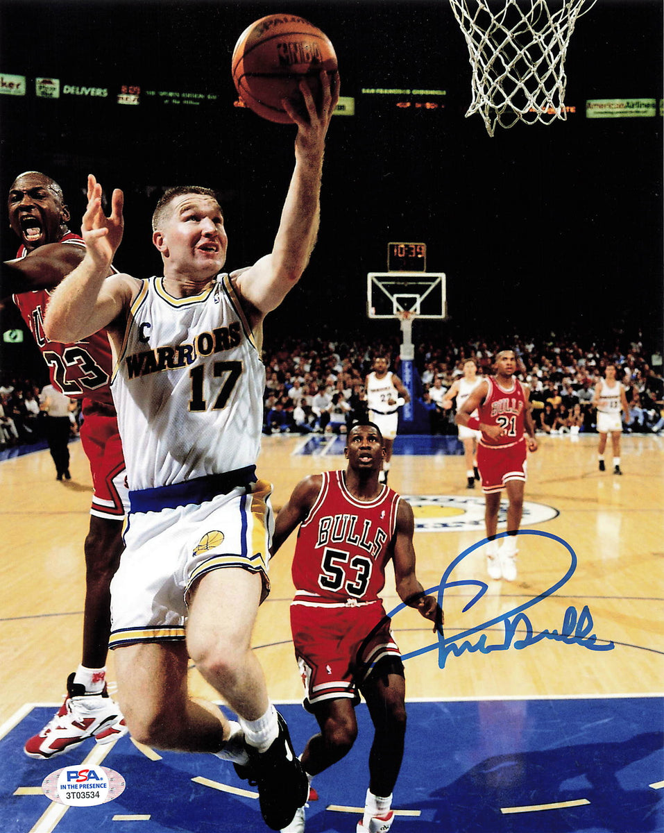 Golden State Warriors Chris Mullin Signed Pro Style White Stat