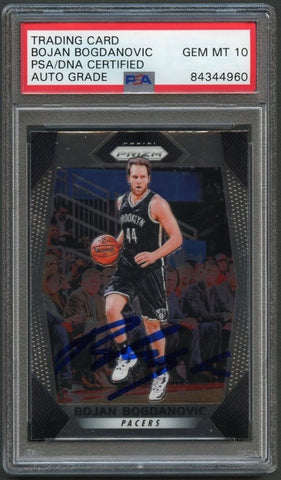 2017 Panini Prizm #223 Bojan Bogdanovic Signed Card AUTO 10 PSA Slabbed Pacers