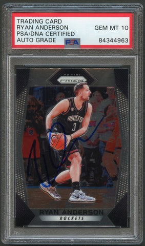 2017-18 Panini Prizm #255 Ryan Anderson Signed Card AUTO 10 PSA Slabbed Rockets