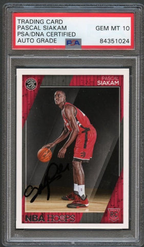 2016 NBA Hoops #283 Pascal Siakam Signed Card AUTO 10 PSA Slabbed RC Raptors