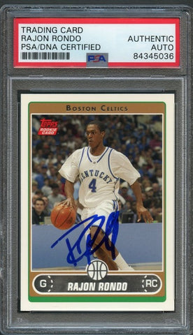 2006-07 Topps #251 Rajon Rondo Signed Card AUTO PSA/DNA Slabbed RC Celtics