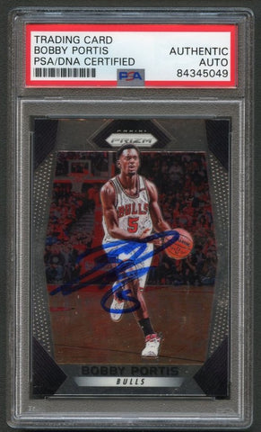 2017-18 Panini Prizm #245 Bobby Portis Signed Card AUTO PSA Slabbed Bulls