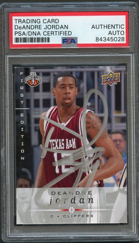 2008-09 Upper Deck First Edition #246 DeAndre Jordan Signed Card AUTO PSA Slabbed