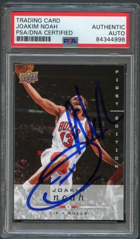 2008-09 Upper Deck First Edition #24 Joakim Noah Signed Card AUTO PSA Slabbed Bulls
