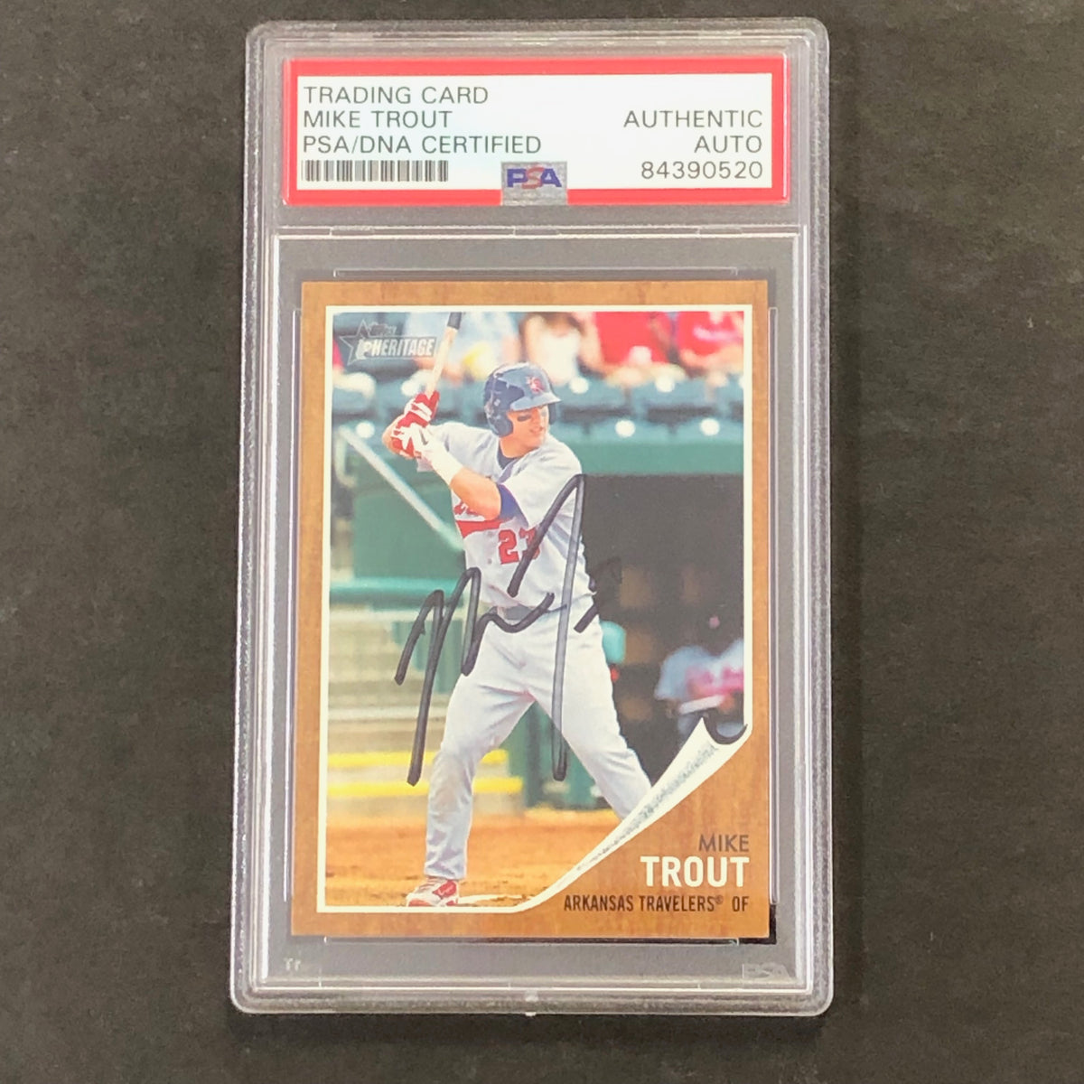 mike trout rare baseball card 2011 TOPPS HERITAGE MINOR LEAGUE #44 MIKE TROUT Signed Card PSA Slabbe – Golden State Memorabilia