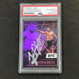 2021 Panini Illusions #164 Khabib Nurmagomedov Signed Card AUTO PSA Slabbed