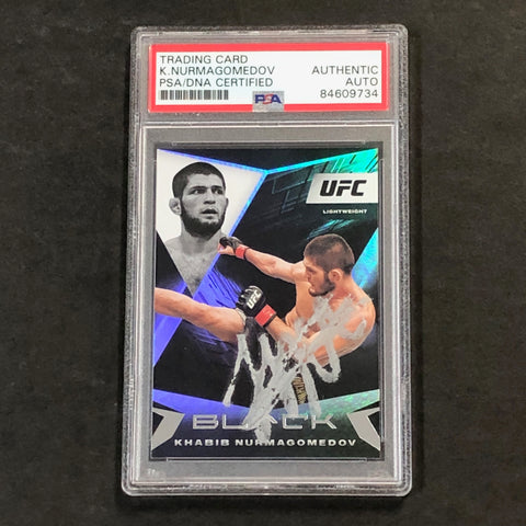 2021 Panini Chronicles Black #106 Khabib Nurmagomedov Signed Card AUTO PSA Slabbed