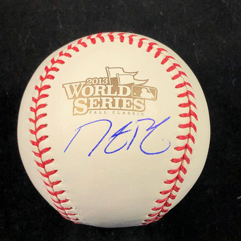 DUSTIN PEDROIA signed 2013 WS Baseball PSA/DNA Boston Red Sox autographed