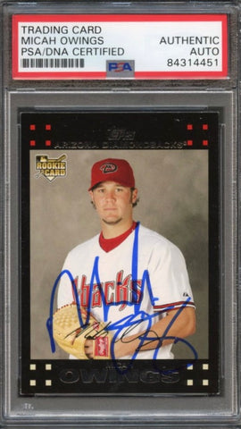 2007 Topps Update #169 Micah Owings Signed Card Auto PSA Slabbed