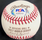 Evan Gattis signed 2017 WS Baseball PSA/DNA World Series autographed