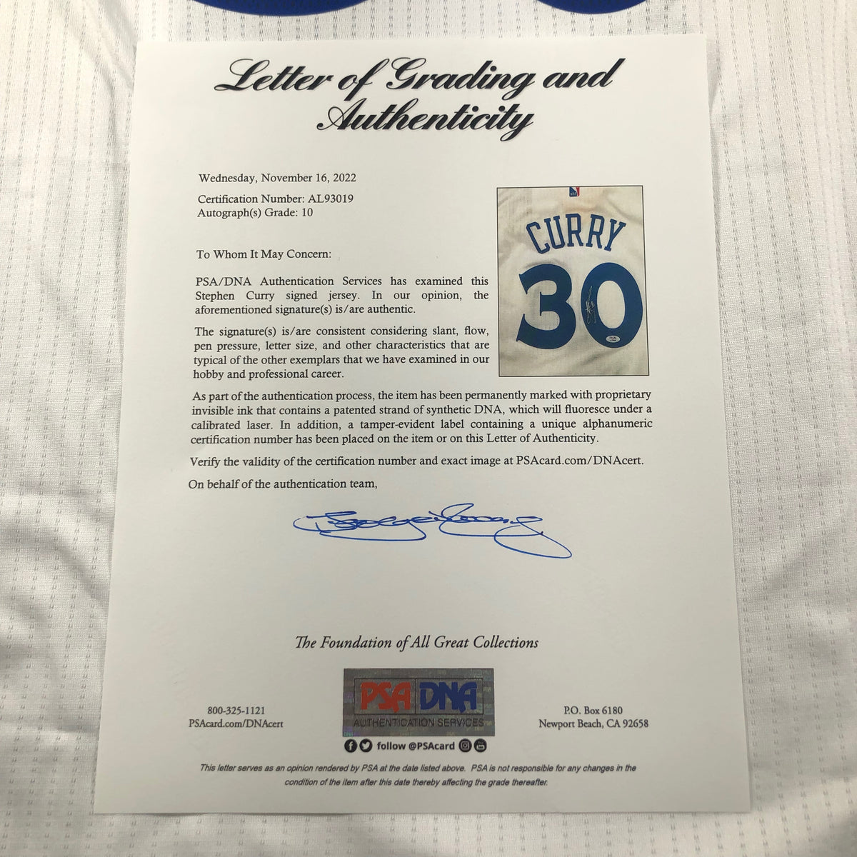 Stephen Curry signed jersey PSA/DNA Auto Grade 10 Autographed WARRIORS –  Golden State Memorabilia