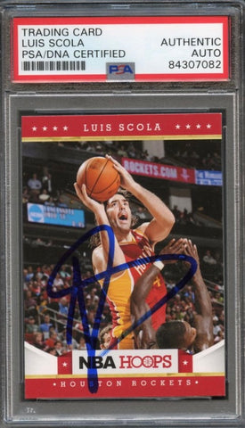 2011-2012 NBA Hoops #47 Luis Scola Signed Card AUTO PSA/DNA Slabbed