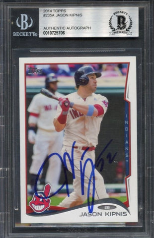 2014 Topps #235A Jason Kipnis Signed AUTO BAS Beckett Slabbed Autographed Cleveland