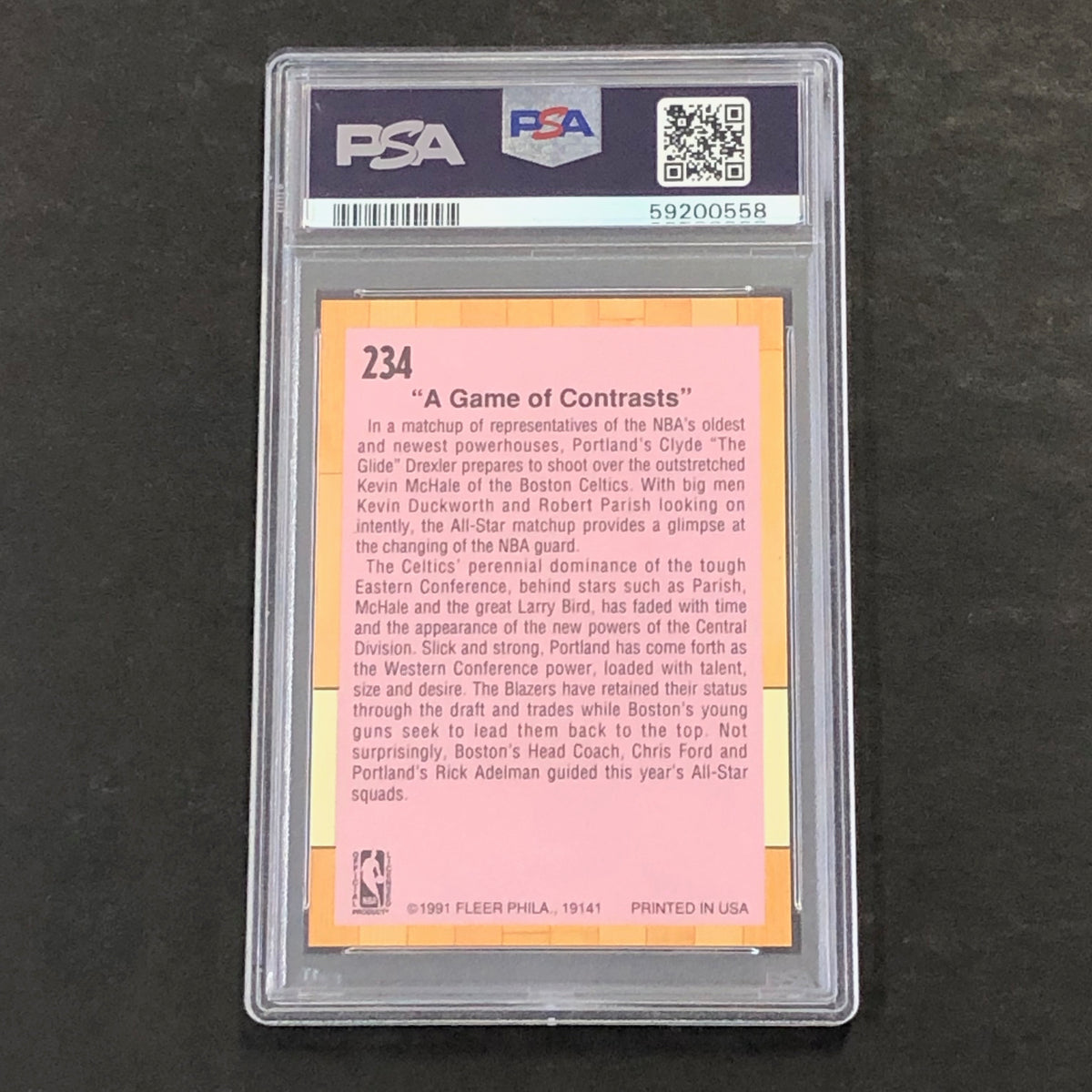 1991 Fleer #234 All Star Game PSA 7 NM A Game of Contrasts Michael