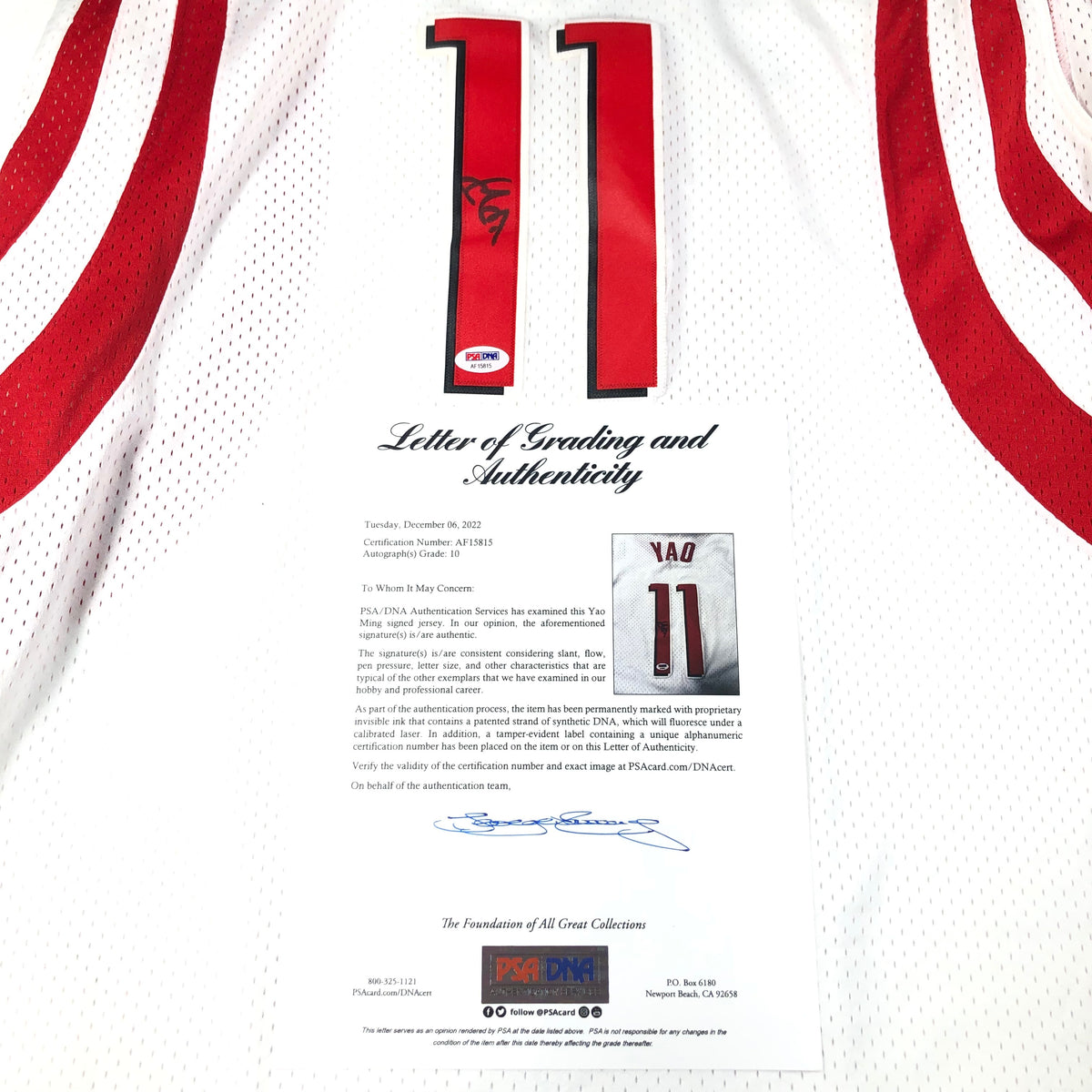 Yao Ming signed jersey PSA/DNA Houston Rockets Auto Grade 10 Autograph –  Golden State Memorabilia