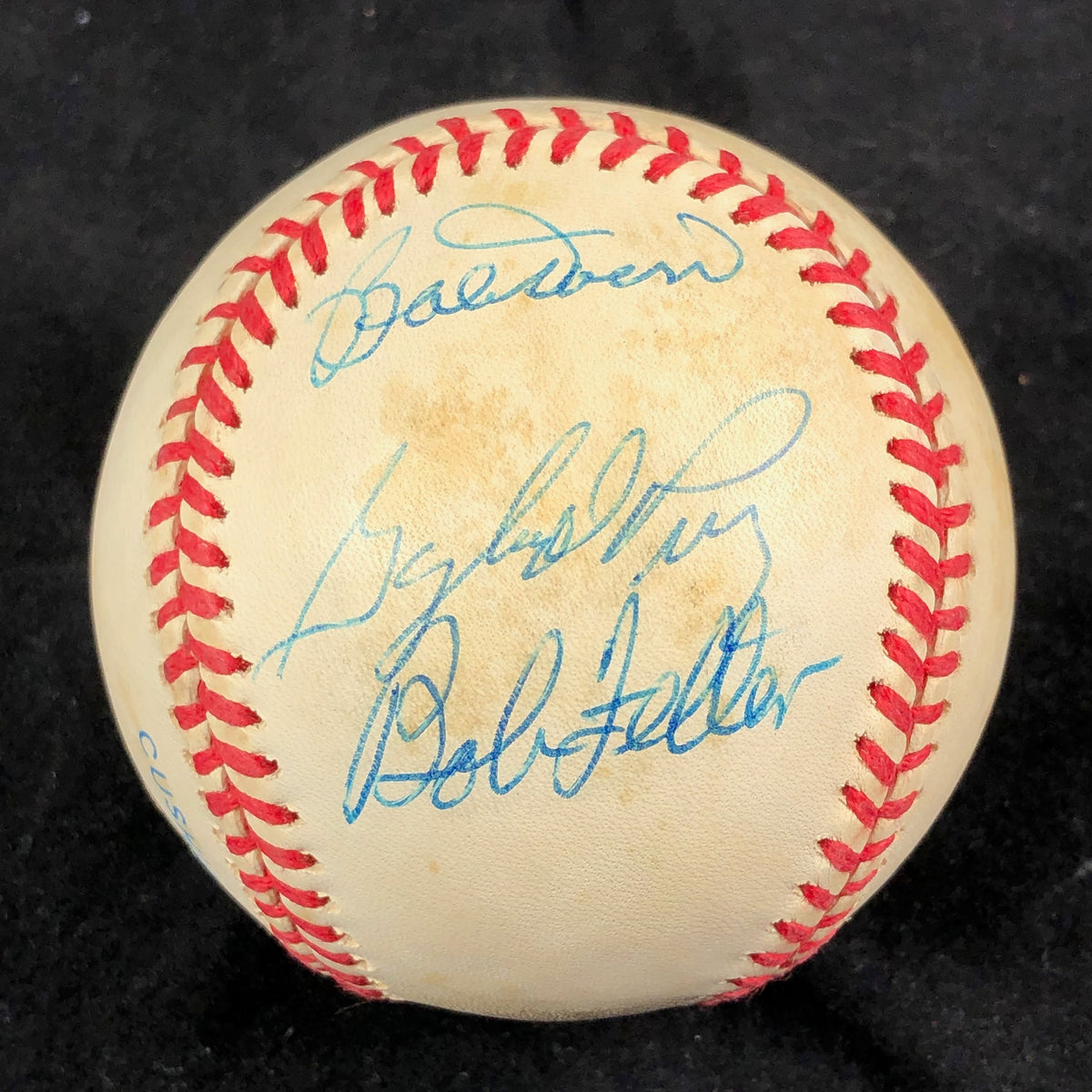 BOBBY DOERR BOB FELLER GAYLORD PERRY Signed Baseball PSA/DNA