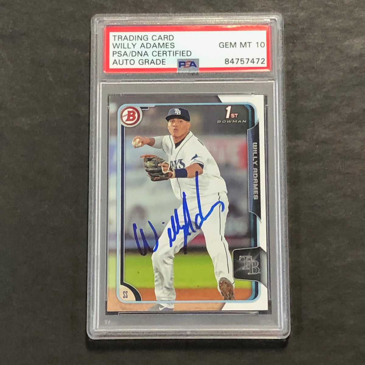 2017 Bowman Bp140 Willy Adames Signed Card Psa Slabbed Auto 