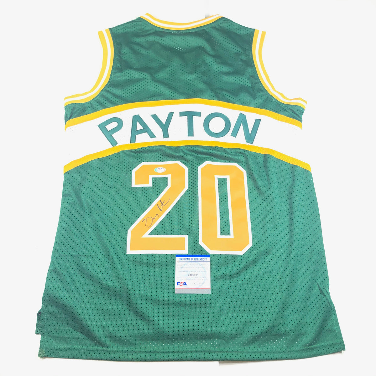 Autographed/Signed Gary Payton Seattle Green Basketball Jersey JSA
