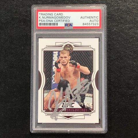 2021 Panini Chronicles #42 Khabib Nurmagomedov Signed Card AUTO PSA Slabbed